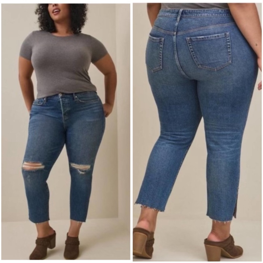 Torrid High Rise Straight Studded Jeans Size 18
